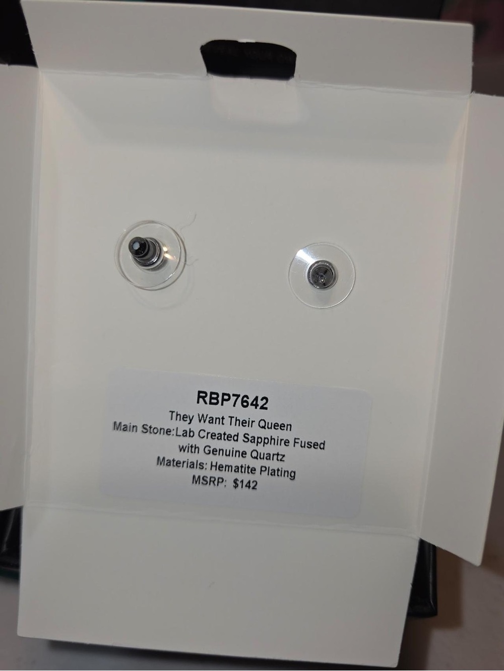 Reign White Silver Stud Earrings